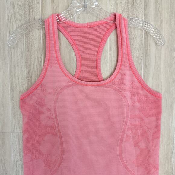 LULULEMON Swiftly Tech Racerback Tank Top Womens Size 8 Coral Pink Gym Running - Picture 3 of 13